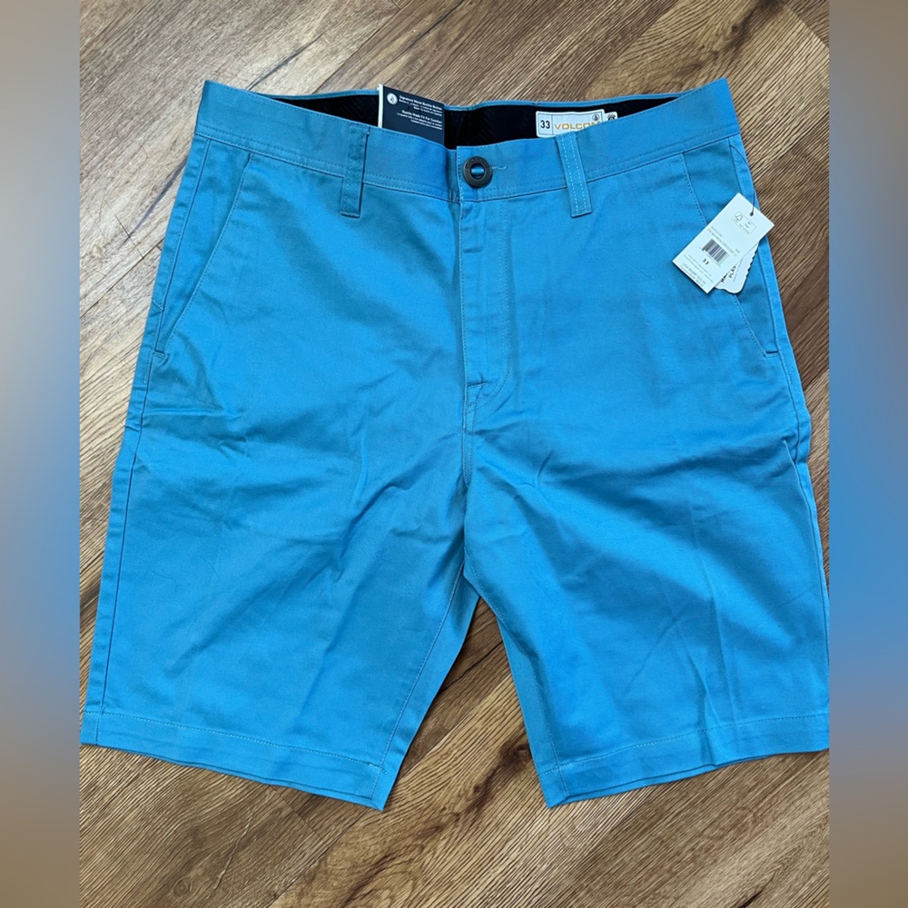 Volcom Men's Aqua Flat Front Shorts